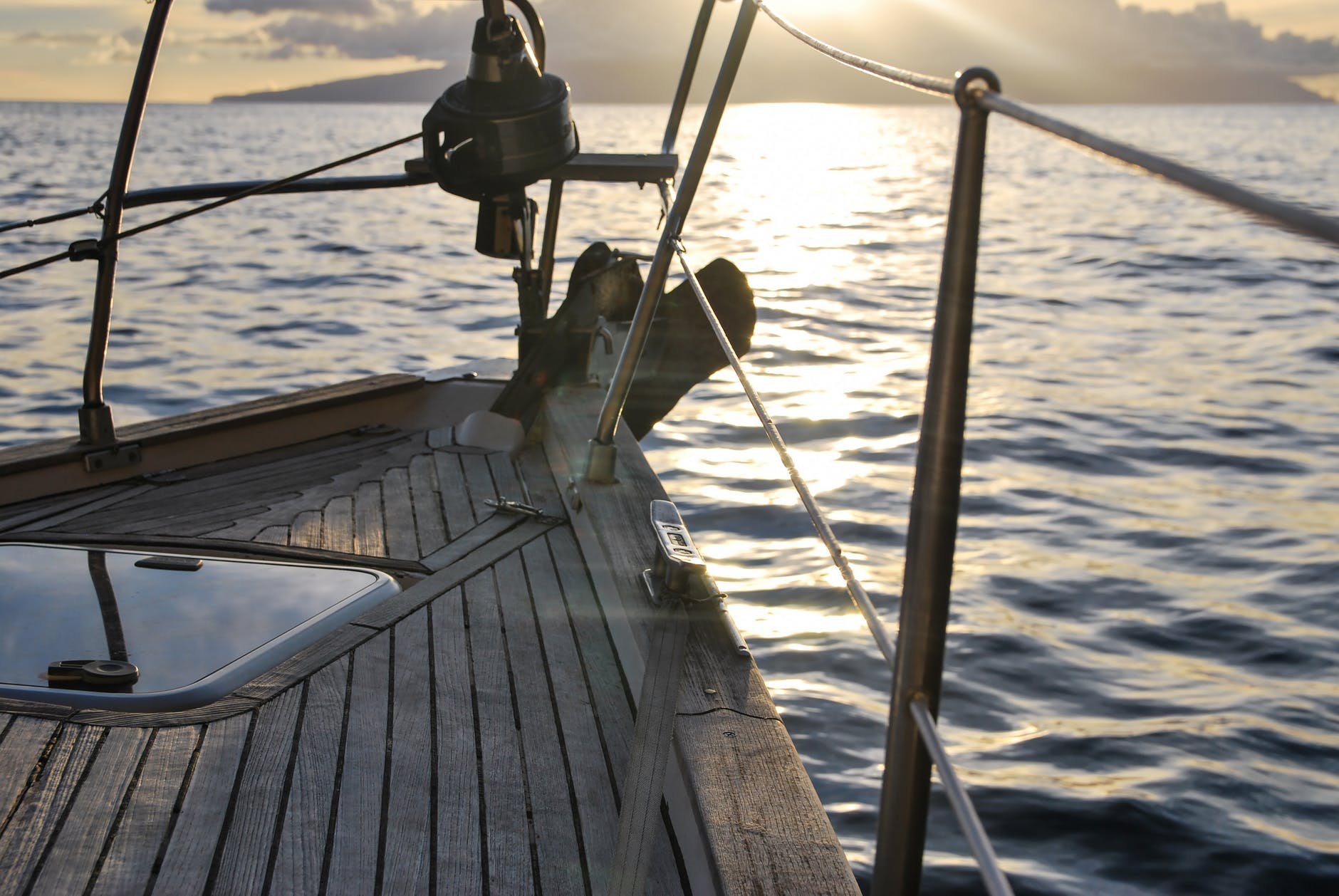 brown boat on sea